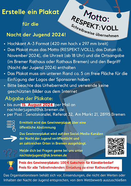 Aufruf zur Gestaltung des Plakates der Nacht der Jugend 2024